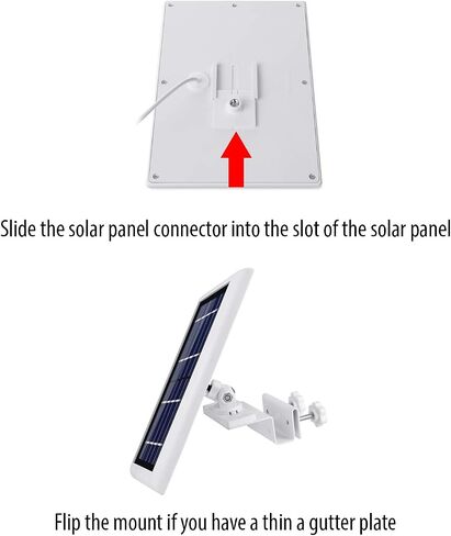 Wasserstein Gutter Mount for Solar Panel Compatible with Ring, Arlo, Blink, Reolink Cams (1 Pack, Black) (Not Compatible with Ring Super Solar Panel) in Saudi Arabia