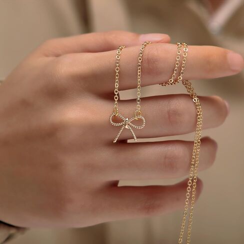 RZKING Gold Necklace for Women, Dainty Butterfly Heart Bow Rose Necklace, Gifts for Best Friend Sister Mom Girlfriend, Graduation Chritmas Birthday Anniversary Thank You Gifts in Saudi Arabia
