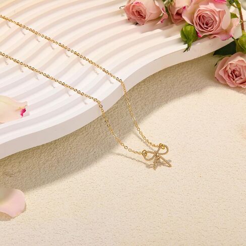 RZKING Gold Necklace for Women, Dainty Butterfly Heart Bow Rose Necklace, Gifts for Best Friend Sister Mom Girlfriend, Graduation Chritmas Birthday Anniversary Thank You Gifts in Saudi Arabia