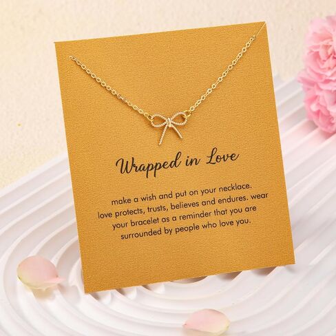 RZKING Gold Necklace for Women, Dainty Butterfly Heart Bow Rose Necklace, Gifts for Best Friend Sister Mom Girlfriend, Graduation Chritmas Birthday Anniversary Thank You Gifts in Saudi Arabia