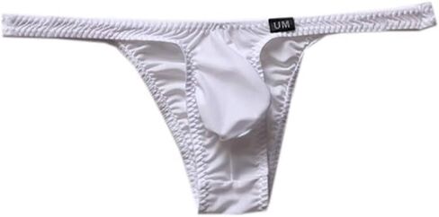COMLIFE Men's Ice Silk Solid Color Low Waist Bikini Briefs Underwear Bulge Pouch Lingerie Seamless Underpants Undies in Saudi Arabia