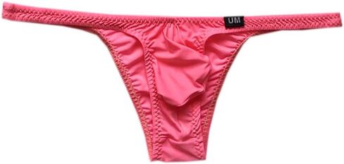 COMLIFE Men's Ice Silk Solid Color Low Waist Bikini Briefs Underwear Bulge Pouch Lingerie Seamless Underpants Undies in Saudi Arabia