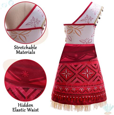 زي الأميرة المحيط الجديد للفتيات لعام 2024 للأطفال فستان المغامرات ملابس شرابة الكريسماس مع قلادة ومشبك الزهرة in Kuwait