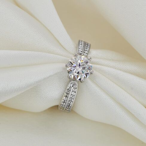 Moissanite Engagement Ring 1CT/2CT D Colour Excellent Round Cut Moissanite Rings Sterling Silver Promise Anniversary Ring for Women in Saudi Arabia