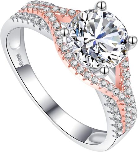 Moissanite Engagement Ring 1CT/2CT D Colour Excellent Round Cut Moissanite Rings Sterling Silver Promise Anniversary Ring for Women in Saudi Arabia