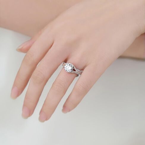Moissanite Engagement Ring 1CT/2CT D Colour Excellent Round Cut Moissanite Rings Sterling Silver Promise Anniversary Ring for Women in Saudi Arabia