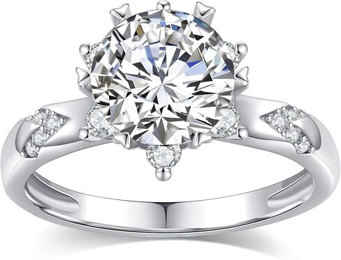 Moissanite Engagement Ring 1CT/2CT D Colour Excellent Round Cut Moissanite Rings Sterling Silver Promise Anniversary Ring for Women in Saudi Arabia