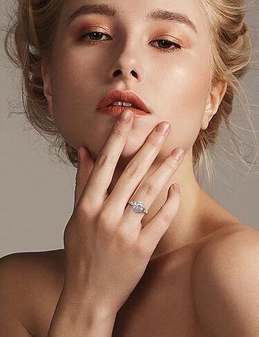 Moissanite Engagement Ring 1CT/2CT D Colour Excellent Round Cut Moissanite Rings Sterling Silver Promise Anniversary Ring for Women in Saudi Arabia