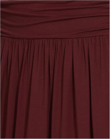 Bamboo Viscose Skirts for Women Knee Length Flowy Ruched High Waist Knit A-Line Casual Summer Skirt with Pockets in Kuwait
