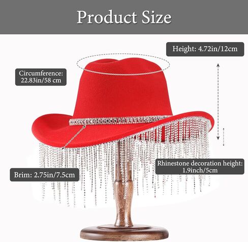 المرأة حجر الراين راعية البقر قبعة واسعة حافة الماس بريق الغربية قبعة رعاة البقر بلينغ راعية البقر قبعة للنساء مع شرابة in Kuwait