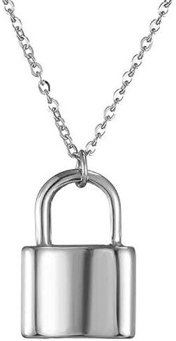 Frodete 2Psc Y Lock Pendant Necklace Punk Long Multilayer Chain Personality Padlock Jewelry for Women in Saudi Arabia