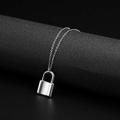 Frodete 2Psc Y Lock Pendant Necklace Punk Long Multilayer Chain Personality Padlock Jewelry for Women in Saudi Arabia