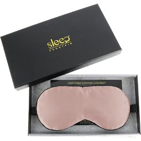 Anti Aging Silk Sleep Mask for Women, Mulberry Silk Eye Mask for Sleeping and Skin Care, Blackout Sleep Mask with Copper Ion Technology Reduces Eye Puffiness, Fine Lines and Wrinkles