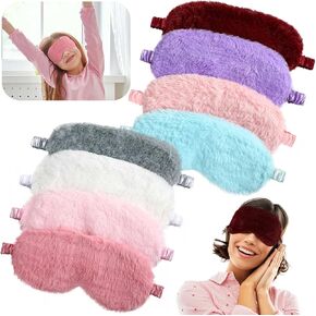 8 Pcs Plush Sleep Eye Mask Children Eye Mask Soft Comfortable Blindfold Color Sleep Blindfold for Sleepover Birthday Party Favors Men Women and Children, 8 Colors (Classic Color)