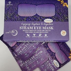 Steam Eye Mask for Travel Essentials, Sleep Mask,Warm Compress for Eyes, Heated Eye Mask Reduce Puffiness & Dark Circles, Hydrate & Soothe Tired Eyes, Self Care SPA Gifts for Women,20 Packs,Lavender