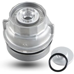 Oil Filter Housing Cap Assembly with Oil Plug Compatible with Toyota 4Runner Avalon Camry Highlander RAV4 Sienna Tundra Lexus ES300h ES350 LS460 RX330 RX450h Replace# : 15620-31060 15643-31050
