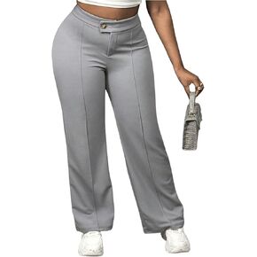 Floerns Women's Causal High Waist Pants Straight Leg Work Dress Trousers in Kuwait