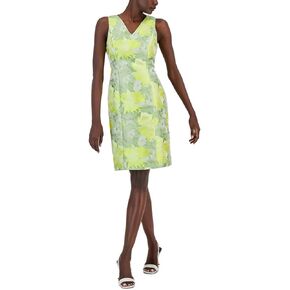 Anne Klein Women's Ridge Crest V-Neck Sheath Dress