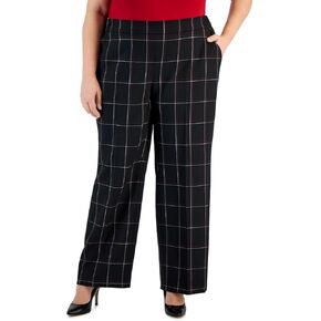 Kasper Womens Plus Mid-Rise Formal Dress Pants Black 3X