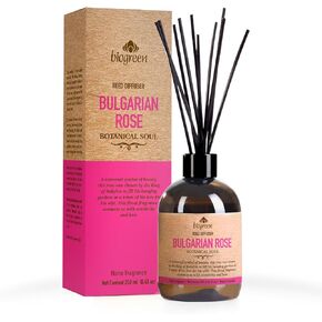 | Reed Diffuser | Bulgarian Rose | Botanical Soul | Bathroom Decor | Air freshener | 8.45 Ounce |