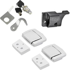 Motorcycle Tour Pack Trunk Lock & Keys, Tour Pack Trunk Latches with Spacers and Lid Catch Fits for Harley Tour Pak Touring Classic Electra Ultra 1985-2013 Chrome&Black (Black)