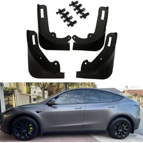 Car Mud Flaps Compatible with Tesla Model Y 2024 2023 2022 2021 Splash Guards Mudguard Mudflaps Car Accessories, No Need to Drill Holes（Set of 4）
