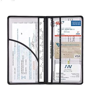 The Specialty Place Car Registration and Insurance Holder, Magnetic Shut Vehicle Glove Box Car Organizer Men Women Wallet Accessories Case for Cards, Essential Document, Driver License
