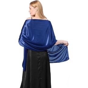 Huralona Silky Satin Shawl Extra Long Wraps for Evening Dresses Party 240x65cm Lightweight