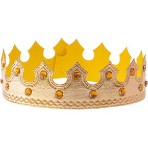 Regal Gold King Crown, Soft Royal Prince Costume Crown for Boys Girls Birthday Gift Halloween Party Accessories (Style C)
