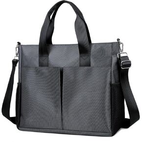 Oxford Canvas Tote Bag for Women,Crossbody Shoulder Bags for Men,Laptop Work Bag,Waterproof Nylon Multi Pocket Handbags for Teacher,Travel,Work,Outdoor