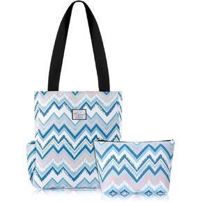 Kamo Floral Tote Bag - Fashion Handbags with Cosmetic Bag Wallet Travel Shoulder Bag for Hiking Yoga Gym Swimming
