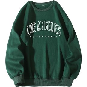 SHENHE Men's Casual Letter Graphic Crewneck Drop Shoulder Long Sleeve Pullover Sweatshirt