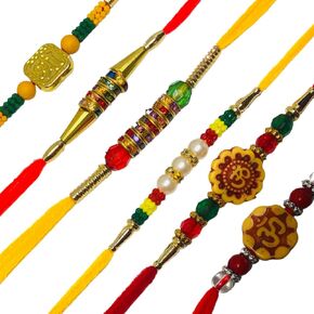 Rakhi set rakhi for brother rakhee set rakhi for bhaiya Pack of 6 Rakhi for Brother with Multi-Design Rakhee for Bhai Bhaiya Indian Rakhi Raksha Bandhan Festival Traditional Rakhi Gift for Brothers As