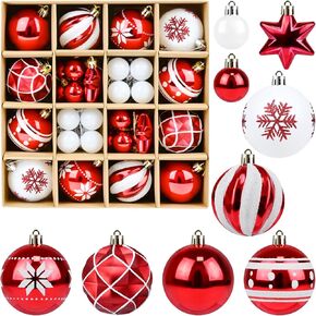 Christmas Balls Ornaments for Xmas Tree- 30Pcs Shatterproof Christmas Tree Decorations, 2.36" Hanging Balls Muti-color Christmas Ball Ornaments Set for Holiday Party Decoration Perfect Super Bulbs