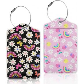 Pink Crowns and Stars Luggage Tags for Suitcase,Luggage Tag with Stainless Steel Loop Privacy Cover Id Label Travel Bag Luggage Identifiers for Women Men Travel,Set of 2
