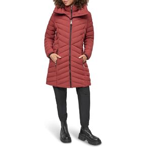 DKNY Women's Bib-Front Light-Weight Puffer