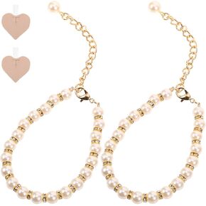LIFKOME 2pcs Pearl Chain High Heels Heel Boots Shoe Straps Straps for Heels Heel Strap Shoes Straps for Women Heels High Heel Shoes Straps Metal Anti-Loose White Footwear