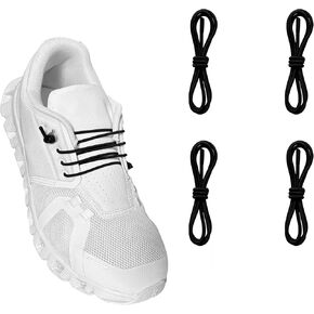 2 Pair Elastic Shoe Laces, No Tie Shoelaces Replacement for Adults,2.5mm Tieless Stretchy Shoelace for Sneakers