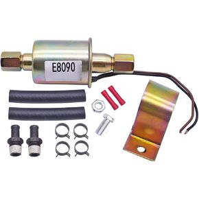 Electric Fuel Pump E8090 with Installation Kit,12V 5 PSI-9 PSI 3/8 Hose Replacement for Buick Plymouth Pontiac Chevrolet