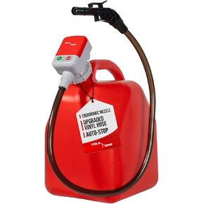 TERA PUMP TRFA01 Battery Powered Gas Fuel Transfer Pump (5th GEN), Auto-Stop, 3.25-ft Long Hose, Gasoline, Diesel, Kerosene, Electric Siphon Pump for Car Truck Tractor Generators Boats Lawn Mower