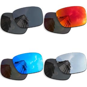 4 Pairs Anti-scratch Polarized Replacement Lenses for Oakley Hijinx Sunglasses, Retro Black+silver+blue+fire