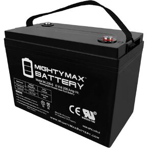 Mighty Max Battery ML210-6GC2-6 Volt 210 AH, Dual Terminal, Rechargeable SLA AGM Battery for Golf Cart