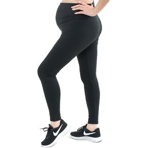 SATINA Maternity Leggings for Women - Soft, Over The Belly Support - Stretchy, Non-See-Through Fabric - Plus Size Maternity Outfits - Comfortable Motherhood Leggings for Daily Wear, Yoga - Black