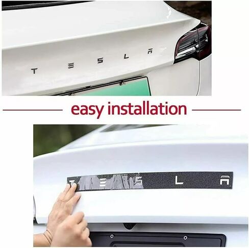 Metal Raised Logo Tailgate Letters Insert Rear Emblems with Adhesive for Tesla Model 3/S/X Tailgate Emblems (Chrome) in Kuwait