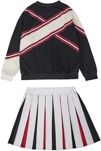 Spartan Cheerleader Costume Sweatshirt Skirt Pants Halloween Cheerleader Uniform Outfit for Mens and Womens in Saudi Arabia
