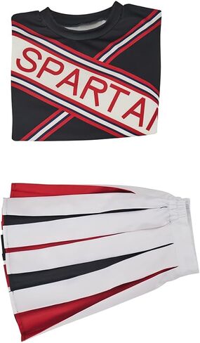 Spartan Cheerleader Costume Sweatshirt Skirt Pants Halloween Cheerleader Uniform Outfit for Mens and Womens in Saudi Arabia