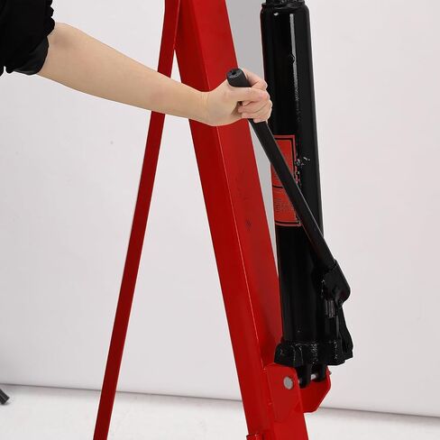 2 Ton Engine Hoist Stand, 4400 Lbs Heavy Duty Folding Cherry Picker Engine Shop Crane Lever with 6 Caster Wheels, Red in Saudi Arabia
