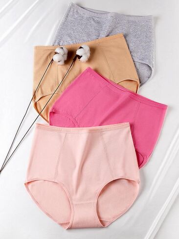 Cotton High Waisted Womens Underwear Full Coverage Soft Brief Panties 6 Pack in Saudi Arabia