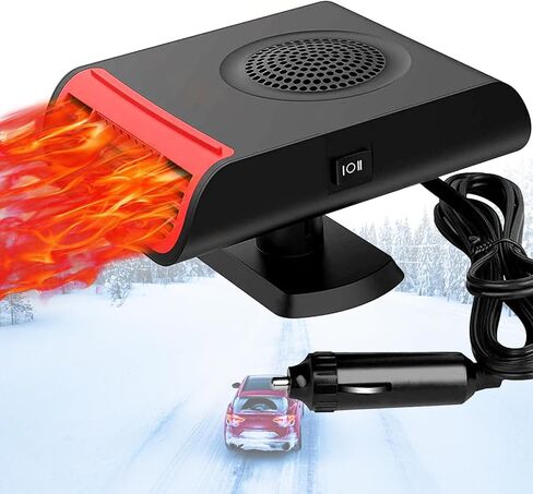 سخان سيارة محمول، مزيل الصقيع لسخان السيارة 12 فولت مع تدفئة/تبريد 2 في 1، قابس مضاد للضباب في ولاعة السجائر لإزالة الصقيع من الزجاج الأمامي للسيارة، إزالة الضباب بسرعة، مناسب للسيارات وسيارات الدفع الرباعي in Kuwait