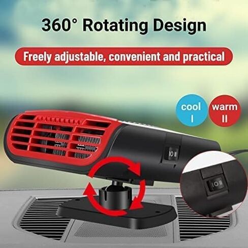 سخان سيارة محمول، مزيل الصقيع لسخان السيارة 12 فولت مع تدفئة/تبريد 2 في 1، قابس مضاد للضباب في ولاعة السجائر لإزالة الصقيع من الزجاج الأمامي للسيارة، إزالة الضباب بسرعة، مناسب للسيارات وسيارات الدفع الرباعي in Kuwait